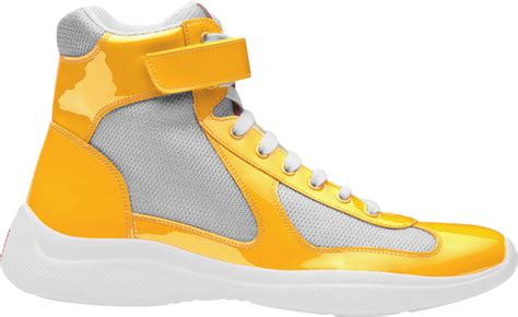 Prada Patent Yellow High 'Americas Cup' Sneakers